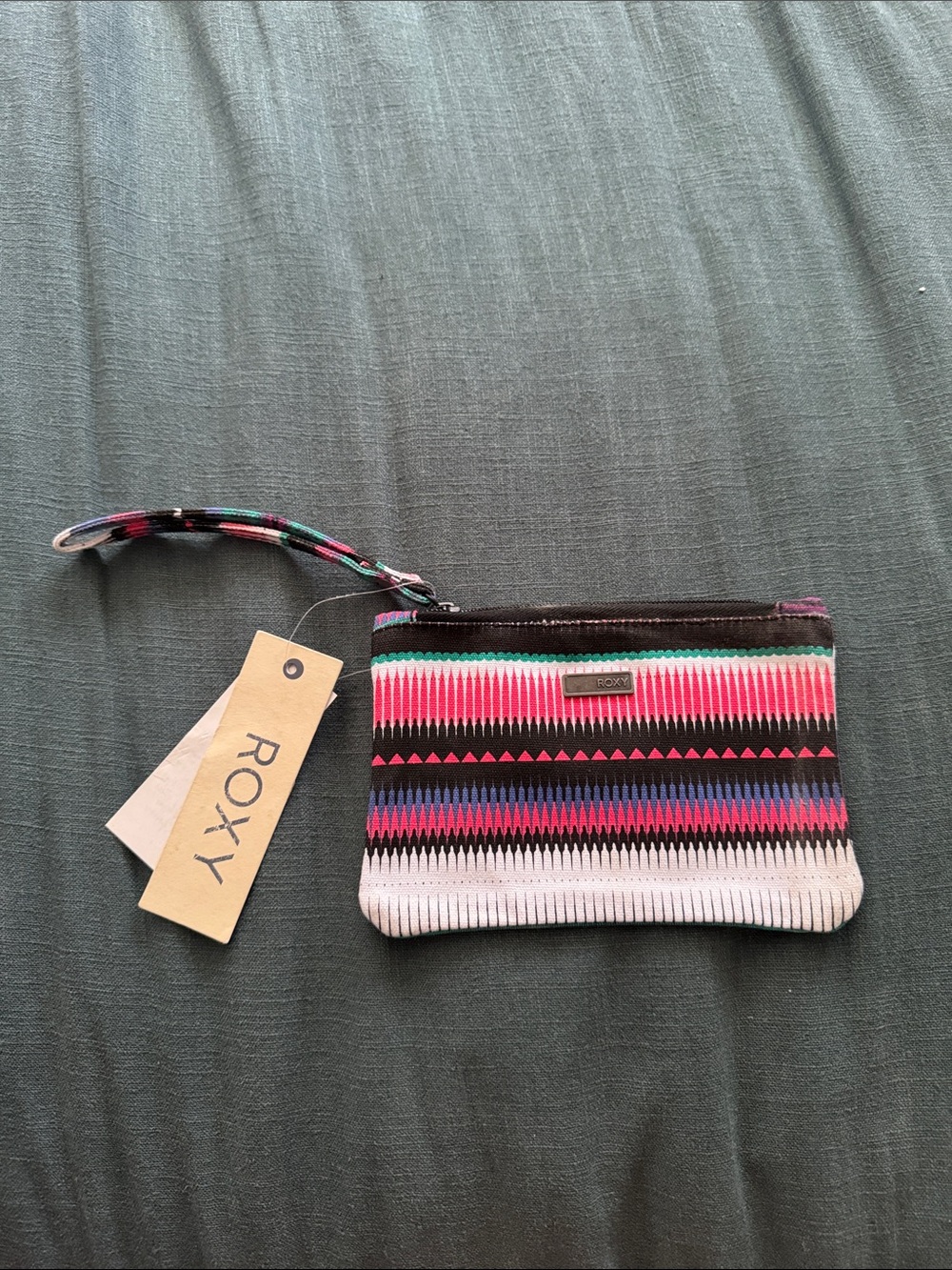 ROXY “TO THE BEACH” Multicolor Patterned Wristlet Pouch